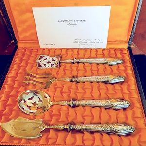 Silver Antique server set in original box